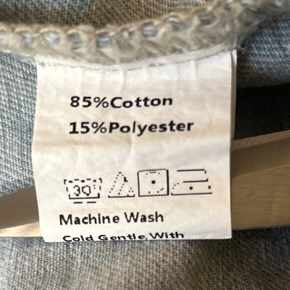 Chou Yatou NWT SZ XXL Blue Denim Midi Jacket Duster / Dress Western Boho Retro - Picture 11 of 12